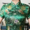Green Chinese Cheongsam Wedding Satin Dress