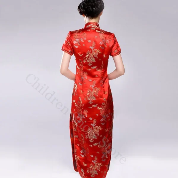 Red Dragon Phoenix Chinese Cheongsam Dress