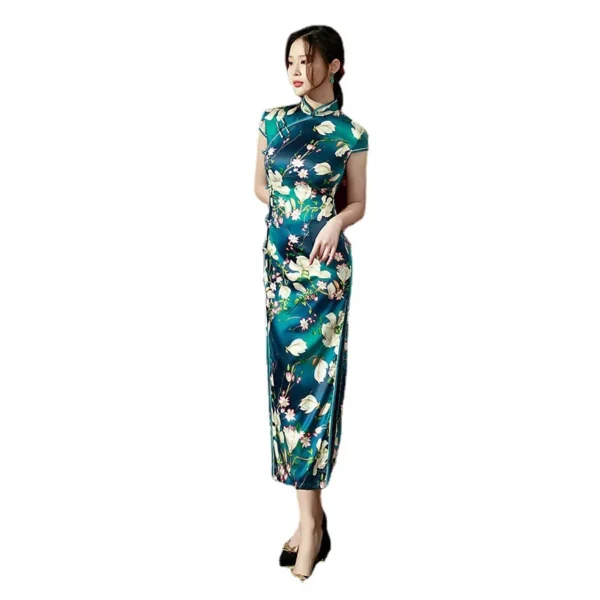 Chinese Silk Cheongsam Evening Dress Women