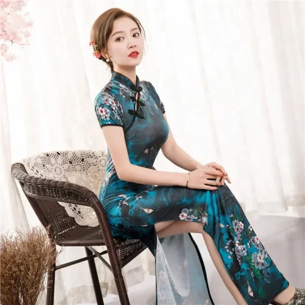 Y2K Vintage Streetwear Cheongsam Summer Casual Dress