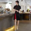 Vintage Chinese Cheongsam Stand Collar Dress