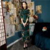 Old Shanghai Green Slim Cheongsam Dress